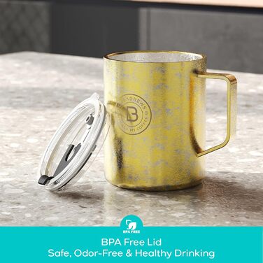 Титанова чашка CASABREWS Gold з кришкою, золота