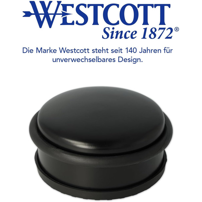 Дверний обмежувач Westcott, круглий дверний обмежувач з нержавіючої сталі, дбайливо ставиться до дверей і не ковзає, 10х4 см, 1200