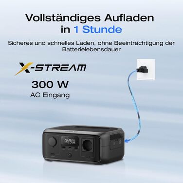Портативна електростанція ECOFLOW RIVER 3, акумулятор LFP 245 Втгод, вихідна потужність до 600 Вт, 2 час роботи з GaN, ДБЖ &lt20 мс, на 30 компактніший сонячний генератор для використання на свіжому повітрі, кемпінгу, фургонів