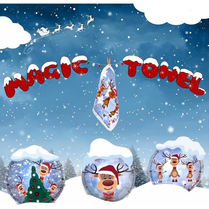 Набір "Магічних рушників" Bada Bing Rudolph 3 шт., для адвент-календаря