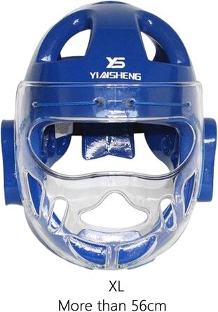 Шолом Rockible для карате для дорослих та дітей, ударостійкий, захисний щиток для обличчя з бойових мистецтв MMA для тренувань з тхеквондо, синій XL