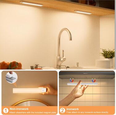 Освітлення шафи Освітлення під шафою Кухонний світлодіод з детектором руху в приміщенні 3 колірні режими з регулюванням яскравості