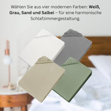 Простирадло на резинці 180x200 см Зелене до 200x200 см - Розкішне простирадло на резинці з бавовняного трикотажу, сертифіковане Oeko-Tex - для матраців до 30 см та ліжок з пружинним блоком - Простирадло для ліжка розміру King 180 x 200 см - 210 x 220 см З