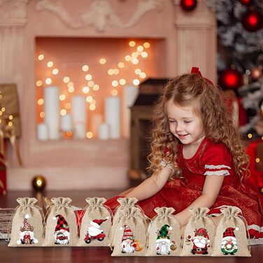 Різдвяний календар ельфів 12 джутових мішечків Generisch