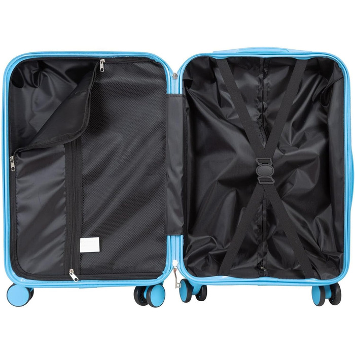 Валіза-тролей Cespara з твердим корпусом для ручної поклажі, з сучасним малюнком - колір світло-блакитний - розмір M