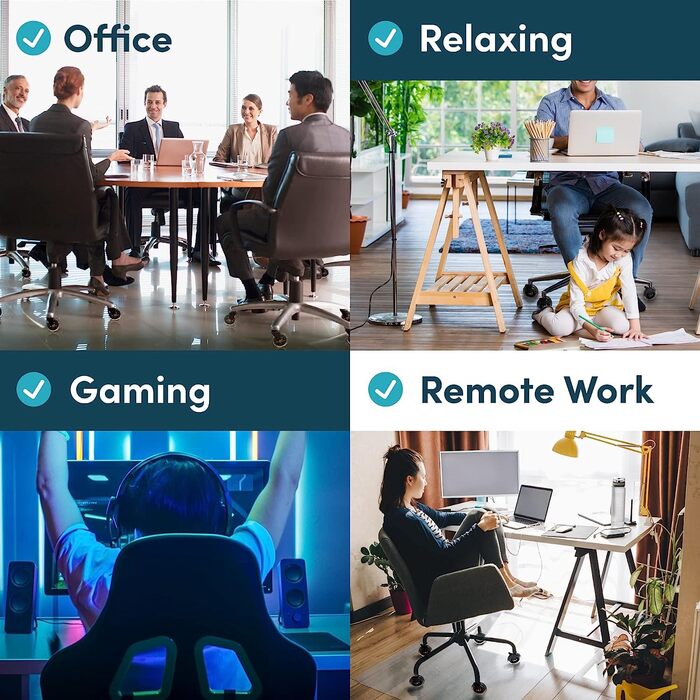 Коліщатка для офісного крісла, комплект з 5 шт. , розмір вала 122 мм, змінні коліщатка для килимів та паркетних підлог, гумові, універсальні (не для 1KEA), чорні 11 x 22 мм