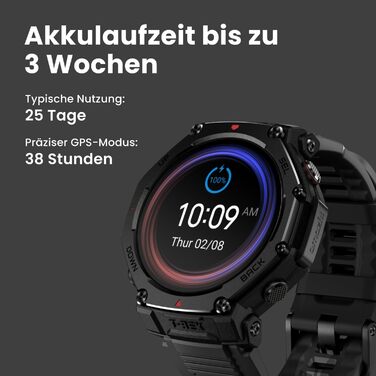 Розумний годинник Amazfit T-Rex 3 Pro для активного відпочинку на природі, 48-міліметровий сапфіровий AMOLED-дисплей, титанова рамка, дводіапазонний GPS, офлайн-карти, 25-денний час роботи від батареї, вбудований ліхтарик, водонепроникність 10 атм, понад 