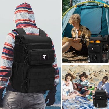 Тактичний рюкзак-холодильник, м&39який, легкий, герметичний рюкзак-холодильник, ізольована сумка-холодильник, портативна м&39яка сумка-холодильник, водонепроникна для пляжу, подорожей, кемпінгу, пікніка та походів, чорний