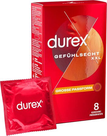 Презервативи Durex Gefühlsecht XXL, 8 шт