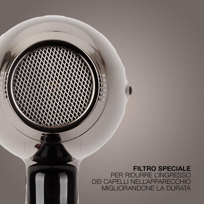 Іонний фен Titanium з вилкою Schuko - Професійний фен Made in Italy - Легкий і тихий, для здорового волосся, на 30 скорочений час