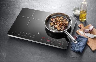 Подвійна індукційна варильна поверхня WMF Kult X 2 плити, конфорка до 28 см, 2 конфорки, 8 рівнів, розпізнавання каструлі, сенсорний дисплей, склокераміка, функція таймера, 3500 Вт одинарна