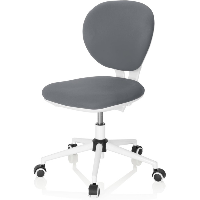 Дитяче та юнацьке обертове крісло Kid VIVO, тканина сірого/білого кольору, дитяче офісне крісло з регульованою по висоті спинкою, 670971