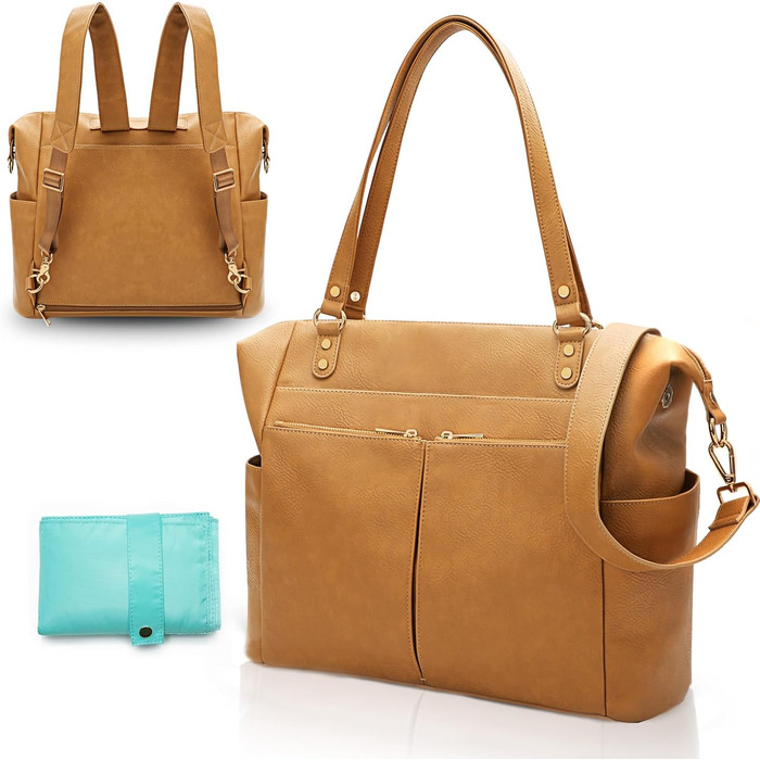 Сумка для пеленання Сумка для пеленання шкіряна сумка рюкзак з 14 кишенями Список бажань дитини Велика дитяча сумка для пеленання