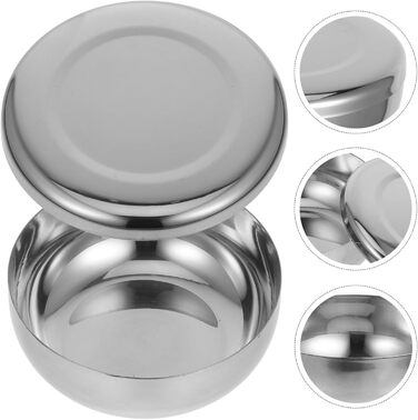 Миски з нержавіючої сталі Toyvian з кришками, набір із 3 глибоких мисок для рису та супу, маленькі металеві миски з подвійними стінками, ізольовані миски для рису для салату, закусок та зберігання.