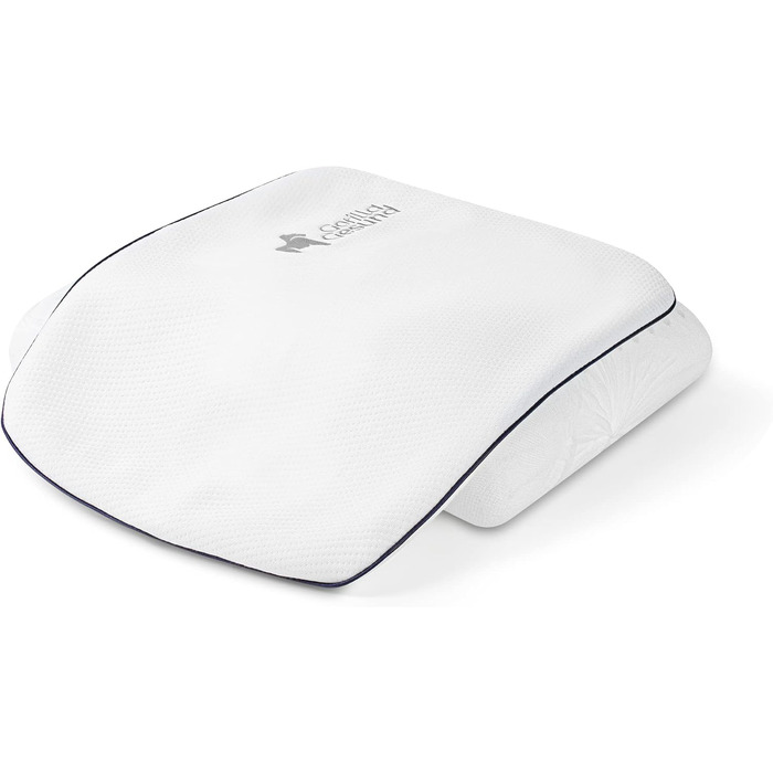 Маленька ортопедична дорожня подушка класу люкс, подушка для голови з піни з ефектом пам&39яті, подушка для підтримки шиї, подушка для сну на боці, ергономічна подушка для шиї, подушка проти хропіння (42x33x11 см) Біла 42 x 33 x 11 см