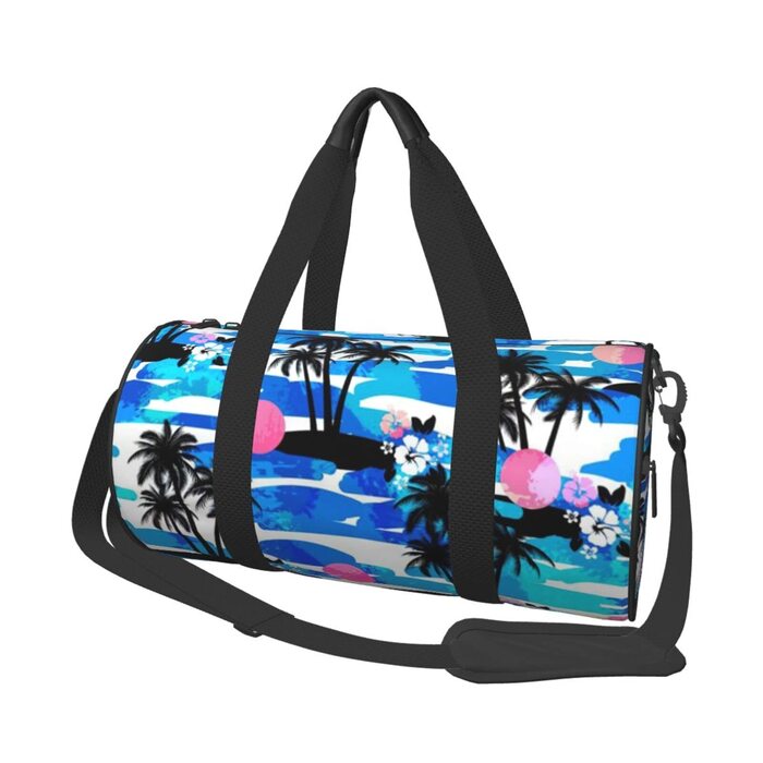 Дорожня сумка-циліндр з пальмовим принтом, спортивна сумка для чоловіків та жінок, сумка-мішок, спортивна сумка