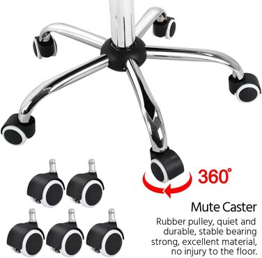 Офісний стілець Yaheetech, стілець для столу, обертовий стілець, робочий табурет зі знімними підлокітниками, регульована висота, штучна шкіра, білий