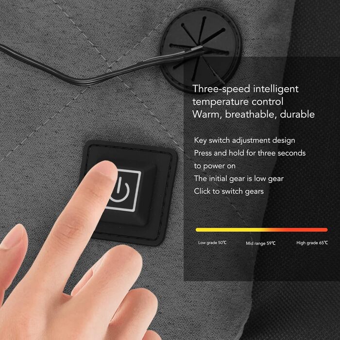 Підігріте кемпінгове крісло зі спинкою, електрично підігрітим сидінням, складними стадіонними сидіннями, підігрівом чохла зі спинкою для кемпінгу, риболовлі, полювання (сіре)