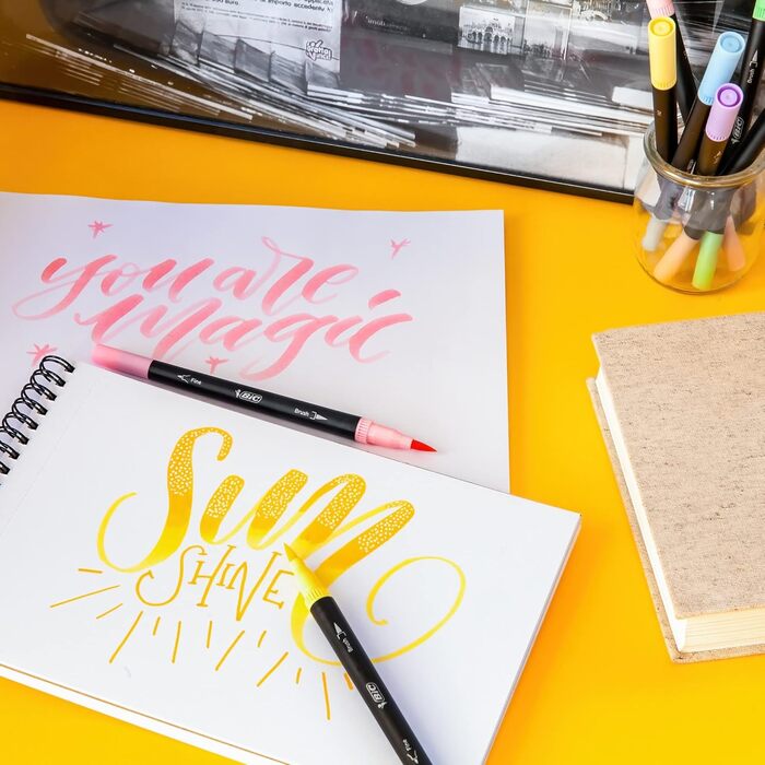 Подвійні фломастери BIC Intensity, упаковка з 6 шт. , різноманітні пастельні фломастери для розмальовок і наборів для активності дорослих