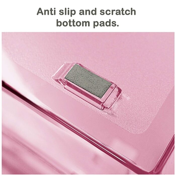 Лоток для листів Acrimet Facility на 4 рівні, бічна вставка, лоток для листів/A4, настільний органайзер для файлів, пластик (прозорий рожевий)