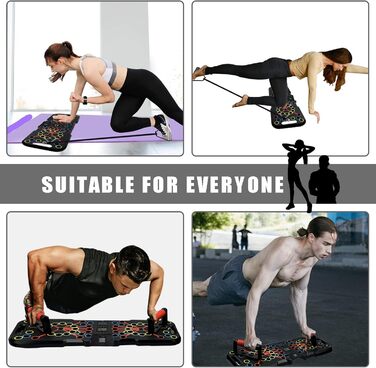 Складана стійка для віджимань 41-в-1 з ручкою, петлями, ремінцями та розумним лічильником, кронштейн для віджимань, система тренування м&39язів для домашнього фітнесу, тренажерного залу, стійки для вправ