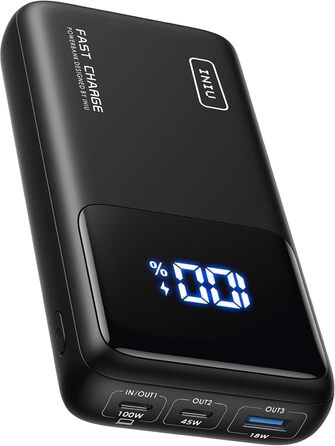 Вт 25000 мАг Powerbank Невеликий, але міцний телефон і ноутбук Зовнішні батареї мобільного телефону USB C Вхід і вихід, сумісний з MacBook Pro Surface Go iPad Air iPhone 16 15 14 Pro Max Steam Deck тощо, 100