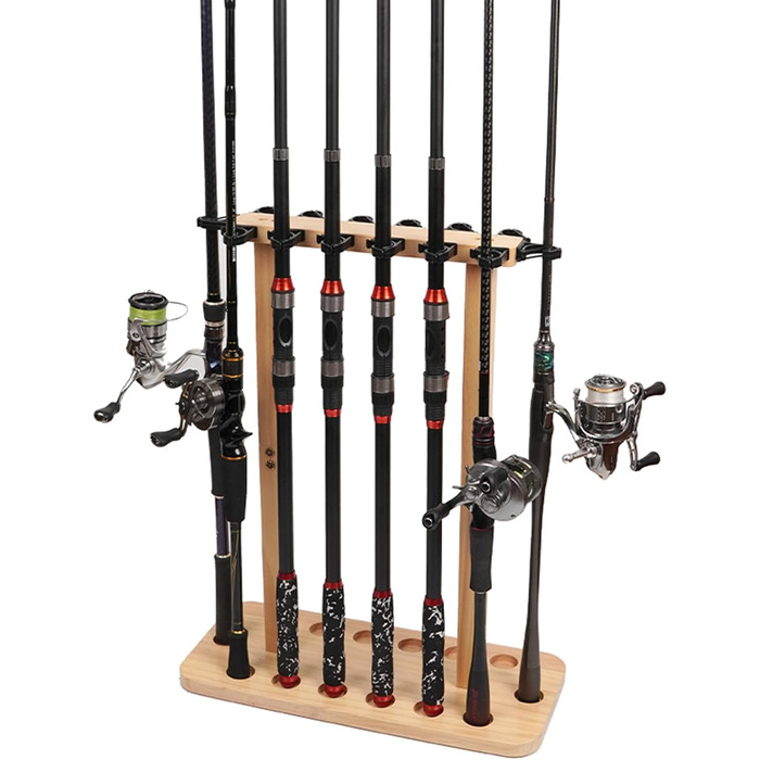 Тримач для вудок, підставка для вудок для гаража, підлогова підставка, вертикальний тримач для зберігання вудок, органайзер для риболовлі