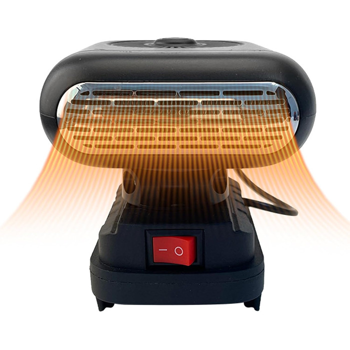 Обігрівач Fafeicy на батарейках, батарейки не входять до комплекту, поворот на 90 градусів, 2 налаштування температури, портативний кімнатний обігрівач з 2 портами USB для BL1830 BL1850 BL1840 BL1845 BL1815 BL1820 BL1860B клас енергоспоживання A