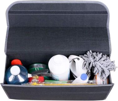 Органайзер для багажника автомобіля з кришкою, складний органайзер для інструментів та речей, чорний