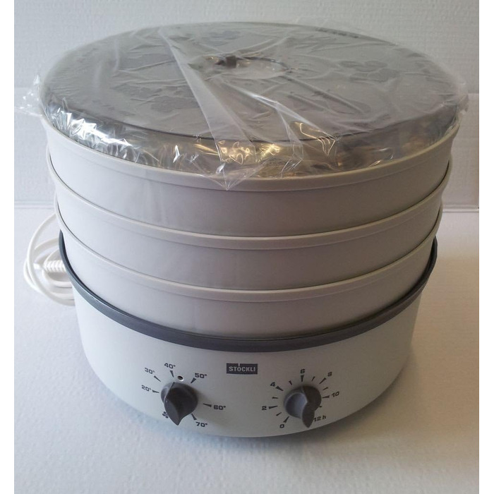 Дегідратор Stckli Drrex з таймером і пластиковою сіткою, колір світло-сірий, розширюється, 0076.70