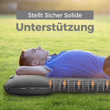 Самонадувальний килимок для сну, надувний матрац 12 см з ножним насосом, надлегкий для кемпінгу на свіжому повітрі, невеликий розмір у упаковці, сірий килимок/матрац для сну