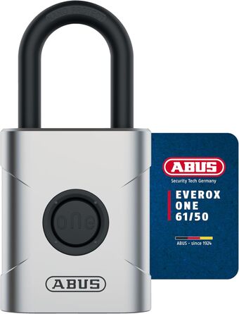 Розумний навісний замок ABUS EVEROX One - відкриття без ключа одним натисканням кнопки - стійкий до атмосферних впливів розумний замок для сараїв, садових воріт, шафок, ящиків для інструментів тощо - автоматичне замикання - ширина 50 мм