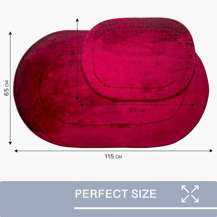 Комплект із 2 нековзних килимків для ванни сливового кольору зі шкіряною підошвою М&39які килимки для ванни та душу Для ванни, душу та туалету Килимки для ванни, які можна прати в пральній машині Rixos