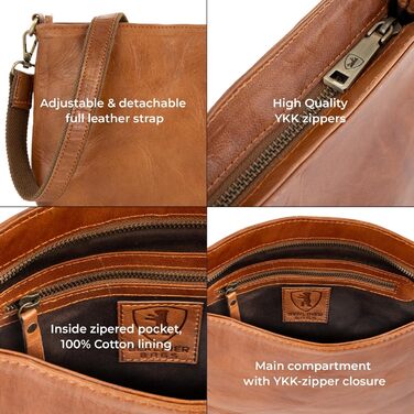 Вінтажна сумка через плече Marbella S, шкіряна сумка через плече середнього розміру, сумочка для жінок - коричневий коричневий S