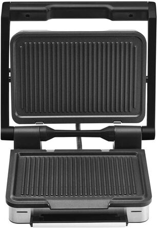 Електрогриль 2000 Вт, 6 програм, сенсорна технологія, пластини з покриттям, гриль Panini, нержавіюча сталь матова