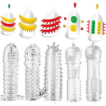 Надзвичайно чутливий презерватив Spike для дорослого сексу, стимуляція точки G (набір з 10 різних дизайнів) (C)