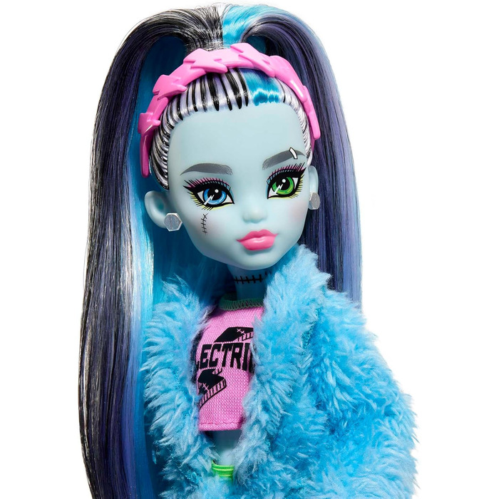 Лялька MONSTER HIGH та аксесуари для ночівлі, лялька Френкі Штайн з собакою Вотзі, вечірка Creever, піжамний комплект Френкі Штайн HKY68