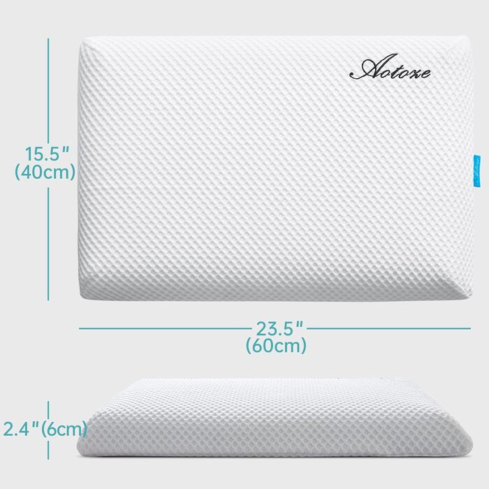 Подушка для сну на животі Плоска подушка Ультратонка подушка проти хропіння Тонка подушка для сну на животі Подушка з піни з ефектом пам&39яті 60 x 40 x 6 см