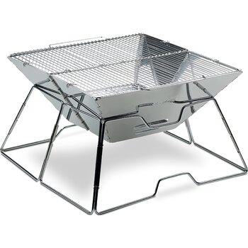 Портативний складаний гриль AceCamp на вугіллі, для кемпінгу, садової вечірки, барбекю, гриль з нержавіючої сталі, (інші розміри), середній, 34 x 36 x 22 см