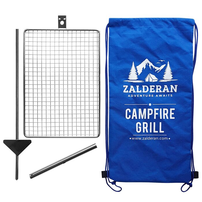 Гриль для багаття - Невелика, легка решітка для гриля з нержавіючої сталі 304 для кемпінгу, походів, подорожей з рюкзаком - Портативний гриль для приготування їжі на багатті для 1-2 осіб