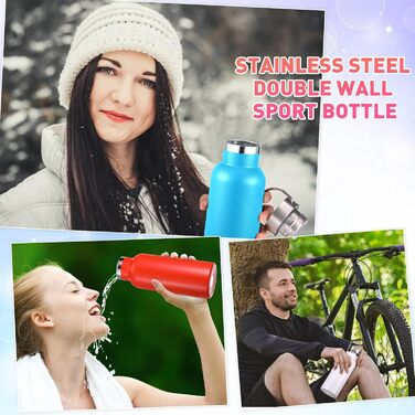 Мл з нержавіючої сталі Спортивна пляшка для води з подвійними стінками з ізоляцією з кришкою з ручкою Металева пляшка для води Баг