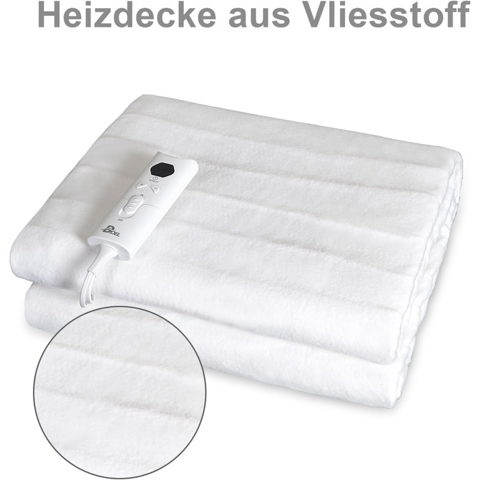 Підігріта ковдра DOEL 160x140 см, подвійна підігріта підковдра з 10 режимами нагріву, електрична підігріта ковдра з автоматичним вимкненням 3/12 годин, підігрів матраца, який можна прати в пральній машині, 220-230 В, 50-60 Гц, 115 Вт, білий