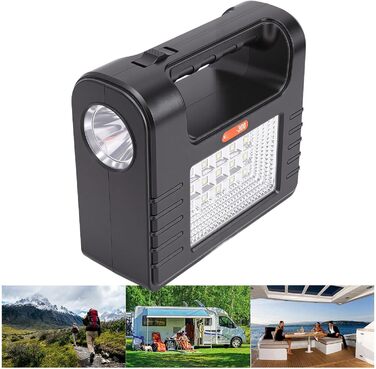 Сонячний кемпінговий ліхтар Topiky, портативний сонячний генератор зі світлом (3 лампочки), багатофункціональний аварійний ліхтар для випадків відключення електроенергії, кемпінгу на свіжому повітрі, дому, надзвичайних ситуацій