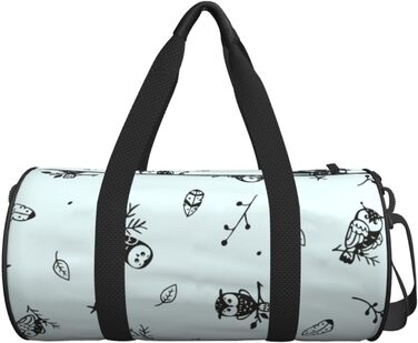 Дорожня сумка-циліндр Сова та листя, спортивна сумка для чоловіків та жінок, сумка для подорожей та спорту