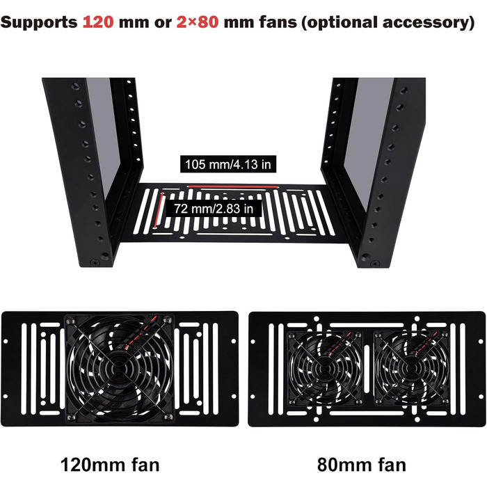 Дюймова серверна шафа, міні-стійка глибиною 200 мм з полицею та заглушкою, для NAS, AV та мережевого обладнання (чорна), 1, 8U 10-