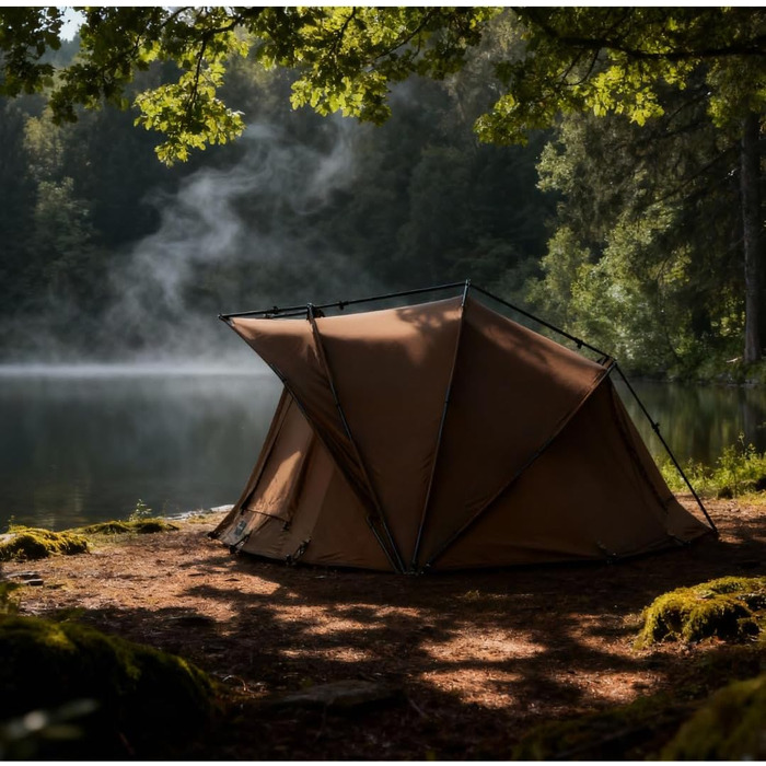 Намет MK-Angelsport Anglerset Fort Knox Dome 8-ніжне ліжко Великий короповий намет з водяним стовпом 10 000 мм, алюмінієвим каркасом, багатофункціональними дверима, підлогою та зручним рибальським ліжком.