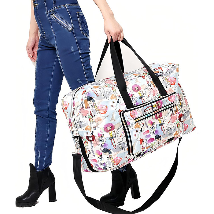 Велика складна дорожня сумка Arxus Носіть дорожню сумку поверх багажу на вихідних за допомогою плечового ременя. Дівчата малюють.