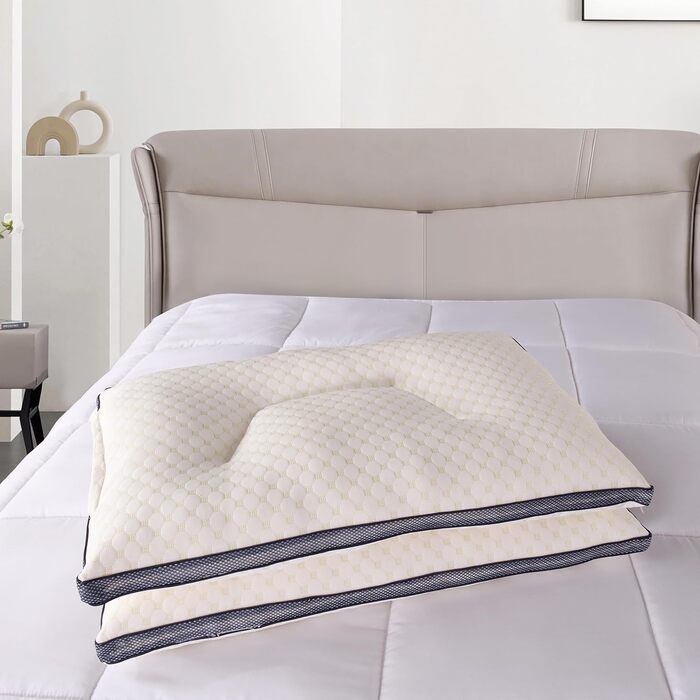 Подушка преміум-класу Mixibaby, 2 шт., 50 x 70 см, дихаюча, м&39яка, стьобана, для шиї, модель подушка для підтримки шиї