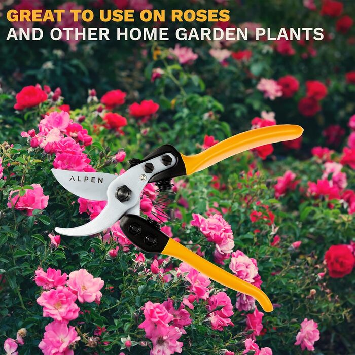Садові ножиці Alpen Swiss Tools Gelbhorn 150 207 мм - Ковані обрізні ножиці - Хромоване лезо - Автоматична система відкриття - Ергономічні - Для професіоналів та амбітних садівників