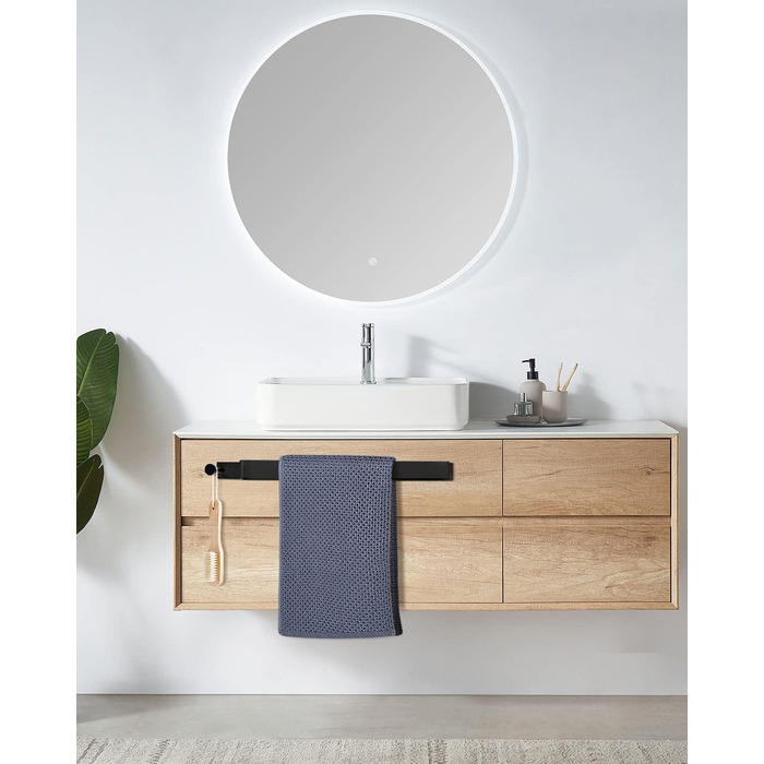 Рушникосушка чорна, самоклеюча рушникосушка без свердління з нержавіючої сталі 43,5 см гостьова рушникосушка для ванної кімнати з